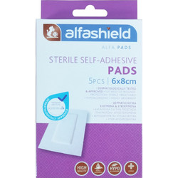 Alfashield Alfa Pads Αποστειρωμένα Αυτοκόλλητα Επιθέματα 6x8cm 5τμχ