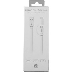 HUAWEI AP55S 2 in 1 Data Cable USB Type-A to Micro USB & USB Type-C White