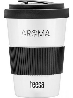 Teesa Κούπα από Πορσελάνη με Καπάκι Λευκή 350ml