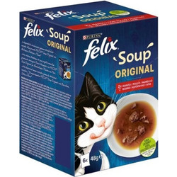 Purina Felix Soup Original with Beef, Chicken & Lamb in Broth 6x48gr