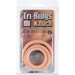 CalExotics Tri-Rings Set Natural Σετ Ελαστικά Δαχτυλίδια Πέους & Όρχεων Σιλικόνης Flesh 3τμχ