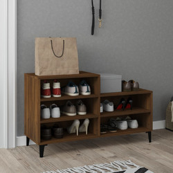 vidaXL Παπουτσοθήκη Ξύλινη Μαύρη Μ102xΠ36xΥ60cm 819739