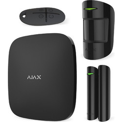 Ajax StarterKit Black Ασύρματο Σύστημα Συναγερμού με 1 Ανιχνευτή Κίνησης, 1 Αισθητήρα Πόρτας, 1 Σειρήνα, 1 Τηλεχειριστήριο, Κέντρο (GSM / Ενσύρματο)