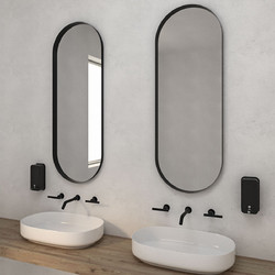 Project Mirrors Οβάλ Καθρέπτης Μπάνιου Μεταλλικός Λευκός 45x100cm
