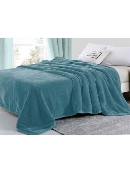 Κουβέρτα Υπέρδιπλη Βελουτέ Πετρόλ Super Soft Γαρύφαλλο 220x240