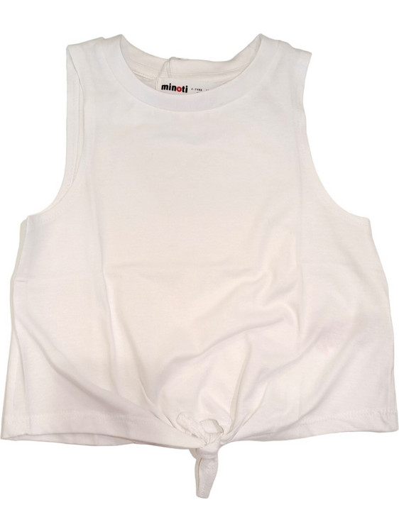 Minoti Παιδικό Crop Top Αμάνικο Λευκό 14VEST1
