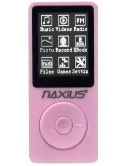 Naxius MP-10 MP4 Player 64GB με Οθόνη 1.8" με Ραδιόφωνο Ροζ