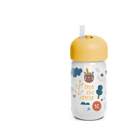 Suavinex με Καλαμάκι Forest Παιδικό Μπουκάλι Πλαστικό BPA Free Με Καλαμάκι Κίτρινο 340ml
