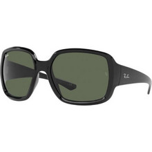 Ray-Ban RB4347 601/71 Γυναικεία Γυαλιά Ηλίου Oversized Κοκάλινα Μαύρα με Πράσινο Polarized Φακό
