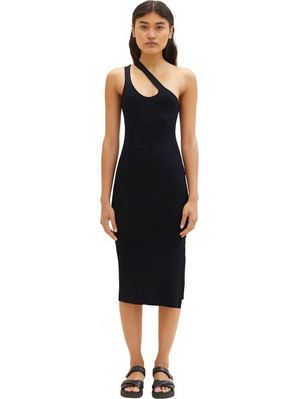 Tom Tailor Midi Φόρεμα Πλεκτό Μαύρο 1036518
