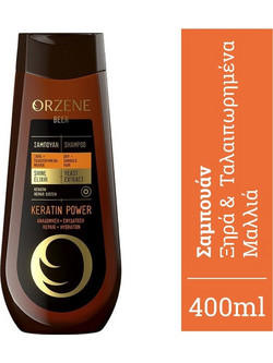 Orzene Keratin Power Φυτικό Σαμπουάν Κερατίνης για Επανόρθωση κατά της Ξηροδερμίας για Ξηρά & Ταλαιπωρημένα Μαλλιά 400ml