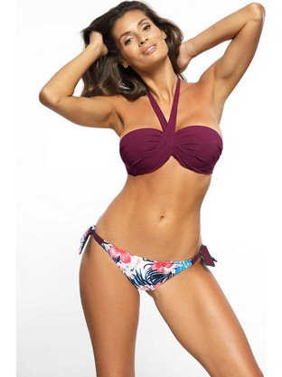 Marko Bikini Set Strapless με Ενίσχυση Floral Μπορντό M-587-143732