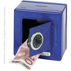 Goki Μεταλλικός Κουμπαράς - Χρηματοκιβώτιο με κλειδαριά συνδυασμού Μπλε 14020