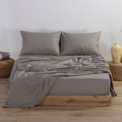 Nef-Nef Σεντόνι Διπλό Βαμβακερό με Λάστιχο 140x200+30 Basic 1185 Mocca