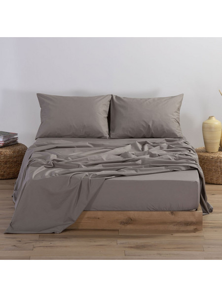 Nef-Nef Σεντόνι Διπλό Βαμβακερό με Λάστιχο 140x200+30 Basic 1185 Mocca