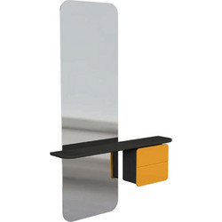 Καθρέπτης Τοίχου One More Look 5108C5620-6 78x15x118cm Black Oak-Yellow Umage Ατσάλι,Ξύλο