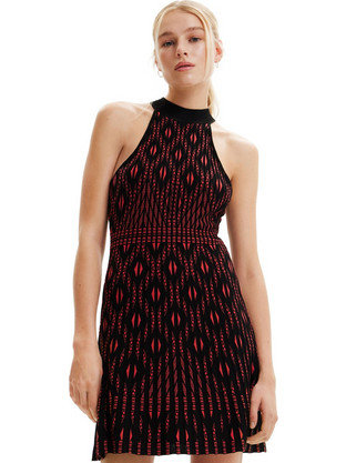 Desigual El Havre Mini Καλοκαιρινό Φόρεμα Μαύρο 23SWVF10-3054