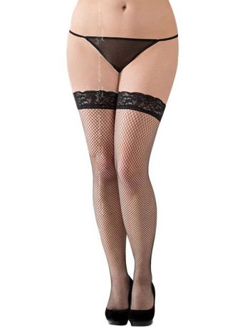 Γυναικείες Κάλτσες δίχτυ μεγάλο μέγεθος - Black plus size net Stockings SFT5517-B
