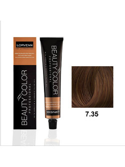 Lorvenn Beauty Color 7.35 Ξανθό Ντορέ Ακαζού Μόνιμη Βαφή Μαλλιών 70ml