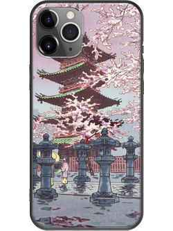 Θήκη Ukiyo-e - Cherry Blossom iPhone 11 Pro Max Black TPU (Μαύρη Σιλικόνη)
