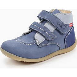 Kickers Bonkro-2 Παιδικά Μποτάκια Μπλε Δερμάτινα με Σκρατς 860090-10-53