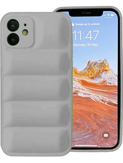 Θήκη Puffer για Apple iPhone 12 / 12 Pro - Ασημί