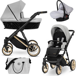 Kunert Ivento Premium Eco Καρότσι Μωρού 3 σε 1 Dove Grey Gold Frame IVE-06