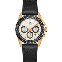 Hamilton Jazzmaster Ανδρικό Ρολόι Χρονογράφος Αυτόματο με Μαύρο Δερμάτινο Λουράκι H36626710
