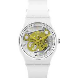 Swatch Γυναικείο Ρολόι με Λευκό Καουτσούκ Λουράκι SO31W105