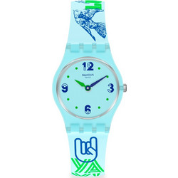 Swatch Monthly Drops Greentouche Γυναικείο Ρολόι με Γαλάζιο Καουτσούκ Λουράκι LN157