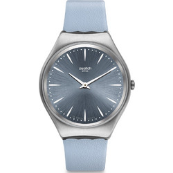 Swatch Skindream Γυναικείο Ρολόι με Γαλάζιο Δερμάτινο Λουράκι SYXS118