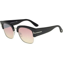 Tom Ford TF554 Black Ανδρικά Γυαλιά Ηλίου Τετράγωνα Κοκάλινα Μαύρα με Ροζ Φακό