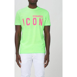 DSQUARED2 ΜΠΛΟΥΖΑ T-shirt ΛΑΙΜΟΚΟΨΗ 100%ΒΑΜΒΑΚΙ ΛΑΧΑΝΙ ME LOGO ICON ΕΜΠΡΟΣ