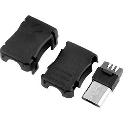 Micro USB Type B Male 5 Pin Plug Connector Plastic Cover
