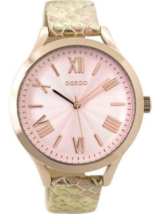 Oozoo Γυναικείο Ρολόι με Animal Print Δερμάτινο Λουράκι C9478