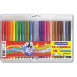 Centropen Color World Μαρκαδόροι Ζωγραφικής Σετ 24 Χρώματα 3τμχ