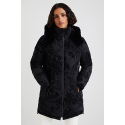 Desigual Japan Γυναικείο Μπουφάν Χειμωνιάτικο Puffer Μακρύ Μαύρο 21WWEW02-2000
