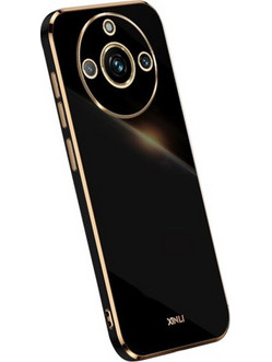 XINLI Θήκη Σιλικόνης TPU Electroplated Gold Edge για Realme 11 Pro 5G / 11 Pro+ 5G - Μαύρο