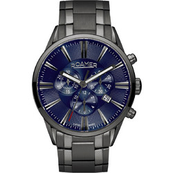 Roamer Superior Ανδρικό Ρολόι Χρονογράφος με Μαύρο Δερμάτινο Λουράκι 508837410505