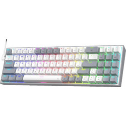 Redragon K628 Pollus Μηχανικό Gaming Πληκτρολόγιο με Custom Red Διακόπτες RGB White Grey