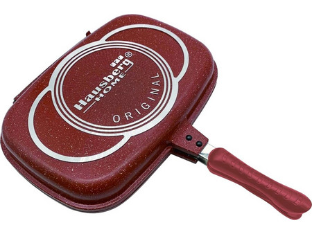 Hausberg Red Διπλή Ομελετιέρα Αλουμινίου Αντικολλητική Μαρμάρινη Επίστρωση 36cm