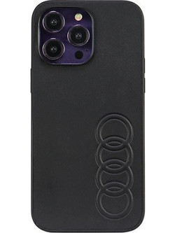 Audi Synthetic Leather iPhone 14 Pro Max 6.7" black/black hardcase AU-TPUPPCIP14PM-TT/D1-BK