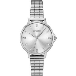 Gregio Sleek Γυναικείο Ρολόι με Ασημί Μεταλλικό Μπρασελέ GR470010