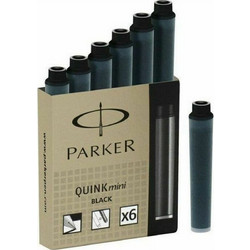 Parker Quink Ανταλλακτικό Μελάνι 6τεμ Mini Cartridges Black