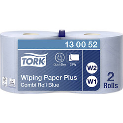 Ρολό Centerfeed Μπλε 2φυλλο 255m 2 Ρολά Tork Wiping Paper Plus 130052