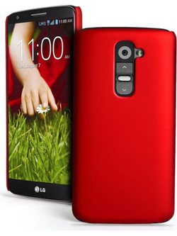 LG G2 D802 Θήκη Πλαστικό Πίσω Κάλυμμα Κόκκινο OEM