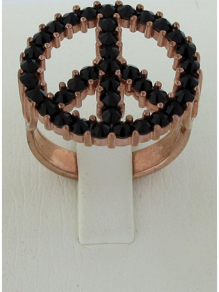 Δαχτυλίδι Σήμα Ειρήνης Ασημένιο 925ο Με Swarovski