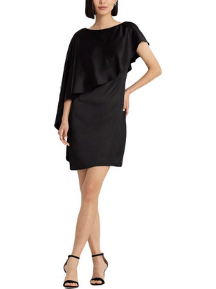 Lauren Ralph Lauren Mini Βραδινό Φόρεμα Σατέν Μαύρο 253925915002