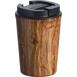 Κούπα ισοθερμική ανοξείδωτη ξύλινη 380 ml
