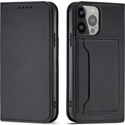 Magnet Card Case for iPhone 13 Pro Pouch Card Wallet Card Holder Black